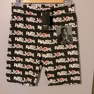 NWT CHEMISTRY poetic justice 2PAC biker SHORTS Size XL